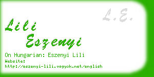 lili eszenyi business card